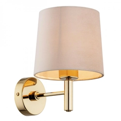 Kinkiet złoty z abażurem beżowym Ponte Plus