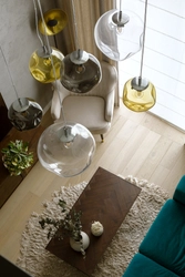 Lampa wisząca AVIA L transparentna, 40 cm, chrom, Kaspa