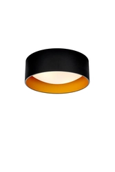 Plafon VERO S czarny, 35 cm, złote wnętrze, Kaspa