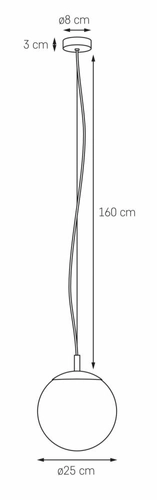 Lampa wisząca ALUR S chrom, biały klosz, 25 cm, Kaspa