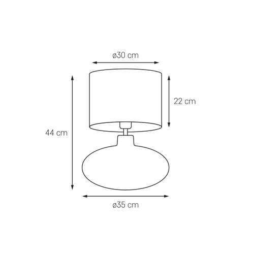 Lampa stołowa SAWA STONE mika transparentne szkło, Kaspa