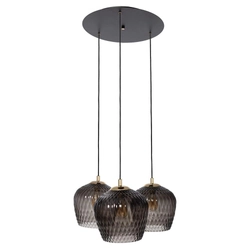 Lampa wisząca trzypunktowa VENUS 3 grafitowa, na plafonie, Kaspa