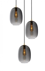 Lampa wisząca trzypunktowa ONYX 3 na plafonie, Kaspa