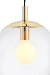 Lampa wisząca ALUR S złota, transparentny klosz, 25 cm, Kaspa