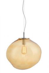 Lampa wisząca AVIA L bursztynowa, 40 cm, chrom, Kaspa
