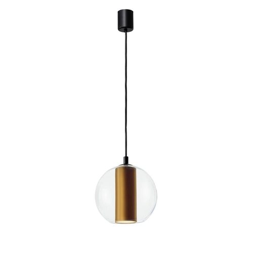 Lampa wisząca MERIDA BLACK M złota, 30 cm, Kaspa