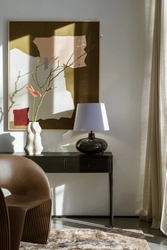 Lampa stołowa SAWA VELVET NEW fiołkowa, przydymiona podstawa, Kaspa