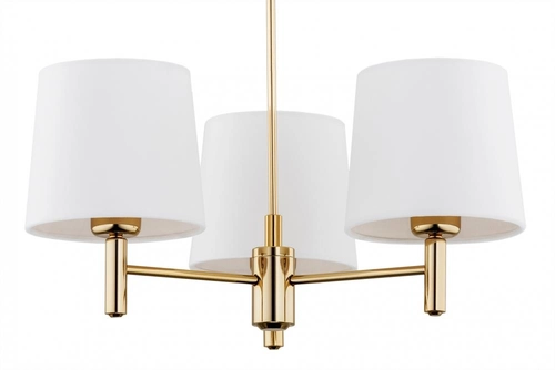 Żyrandol złoty z abażurami białymi Ponte Plus mały