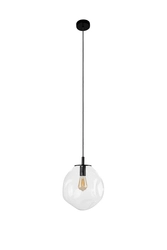 Lampa wisząca AVIA BLACK M transparentna, 30 cm, Kaspa