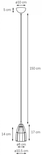 Lampa wisząca FRAME S czarna, czerwony przewód, Kaspa