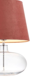 Lampa stołowa SAWA VELVET różowa, transparentna podstawa, Kaspa