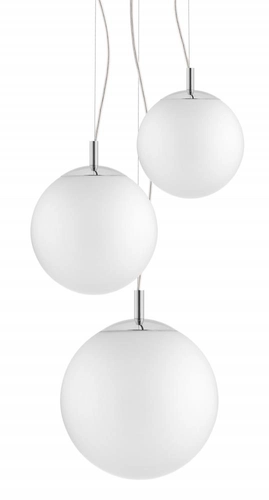Lampa wisząca trzypunktowa ALUR 2 chrom, białe klosze, Kaspa