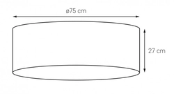 Plafon SPACE L biały, 75 cm, Kaspa