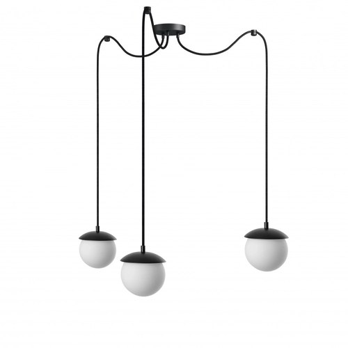KUUL F3 potrójna czarna sufitowa lampa wisząca z regulowaną długością