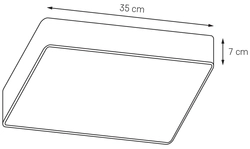 Plafon FLAT czarny, 35 cm, Kaspa