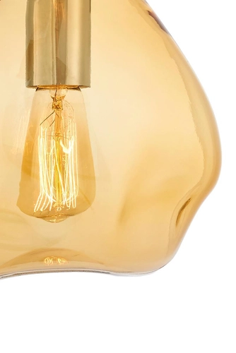 Lampa wisząca AVIA S bursztynowa, 25 cm, chrom, Kaspa