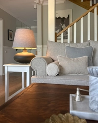 Lampa stołowa SAWA CLASSIC błękitny melanż, grafitowa podstawa, Kaspa