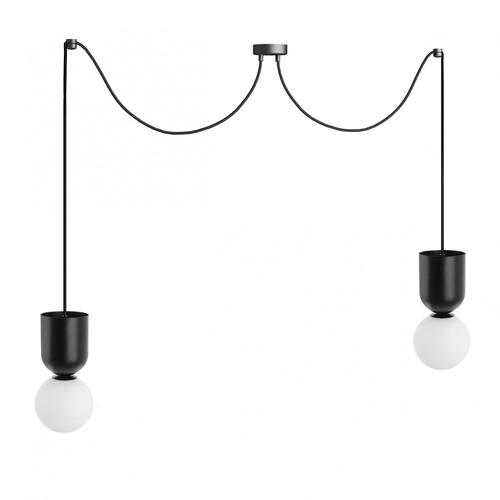 LUOTI 2 czarna podwójna lampa sufitowa