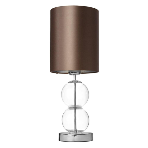 Lampa stołowa szklana ZOE KASPA z brązowym abażure