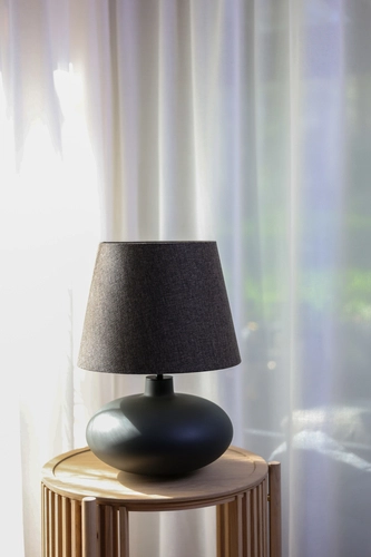 Lampa stołowa SAWA CLASSIC brązowy melanż, grafitowa podstawa, Kaspa