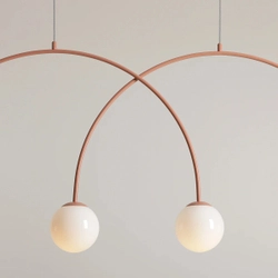 Lampa wisząca UNA 4 koral duża ALDEX