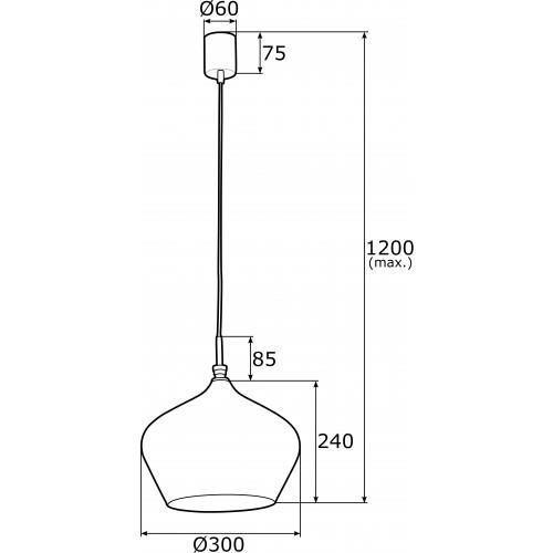 Lampa wisząca szklana czarna Irun