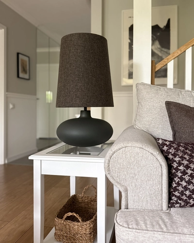 Lampa stołowa SAWA CLASSIC XL brązowy melanż, grafitowa podstawa, Kaspa