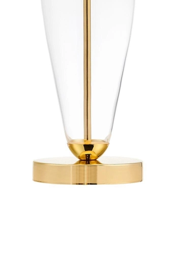 Lampa stołowa REA GOLD biała, z transparentną podstawą, Kaspa