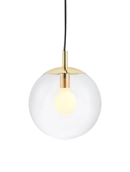 Lampa wisząca ALUR S złota, transparentny klosz, 25 cm, Kaspa