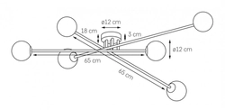 Lampa przysufitowa ASTRA 6 chrom, Kaspa