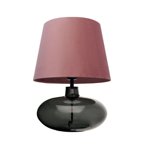 Lampa stołowa SAWA VELVET NEW pudrowy róż, przydymiona podstawa, Kaspa