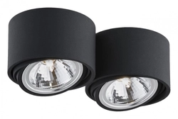 Reflektor sufitowy dwupunktowy LUMOS 2 czarny, 28 cm, Kaspa