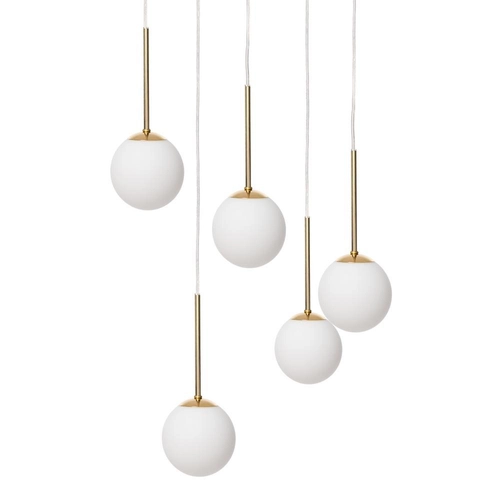 Lampa wisząca złota LAMIA 5 KASPA przezroczysty, Kaspa