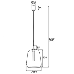 Lampa wisząca szklana czarna Irun