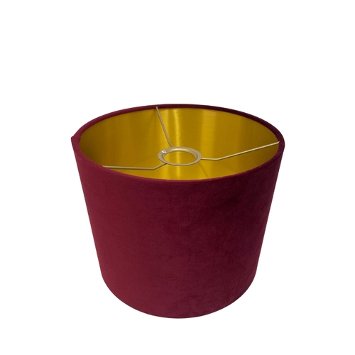 Abażur do lampy stojącej welurowy 25 cm, bordowy