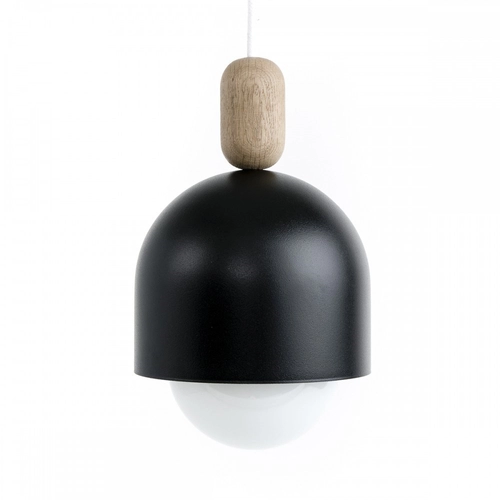 Loft Ovoi czarna lampa wisząca z białym przewodem KOLOROWE KABLE
