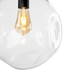 Lampa wisząca AVIA BLACK M transparentna, 30 cm, Kaspa
