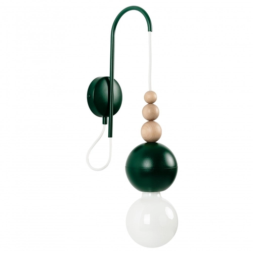 Lampa ścienna Loft Bala ciemnozielony strukturalny kinkiet KOLOROWE KABLE