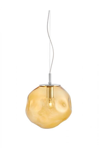 Lampa wisząca AVIA M bursztynowa, 30 cm, chrom, Kaspa