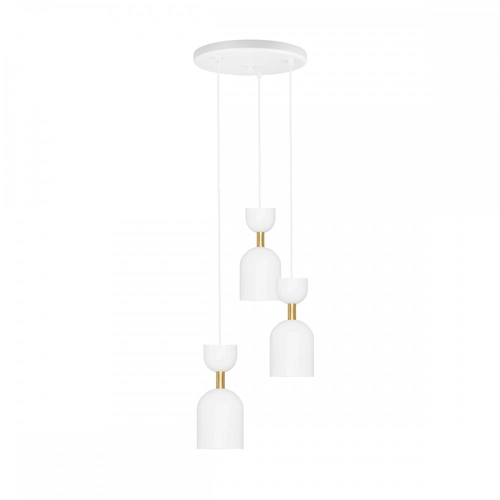 SUPURU 3P biała lampa wisząca / plafon z mosiądzem