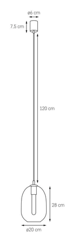 Lampa wisząca ONYX 1 grafitowa, Kaspa