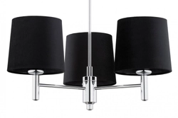 Żyrandol z abażurami czarnymi Bolzano Plus 3 chrom