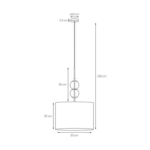Lampa wisząca ZOE L szampan, 50 cm, Kaspa