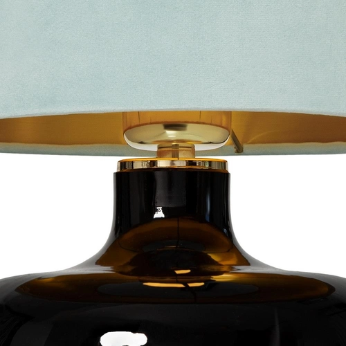 Lampa stołowa LORA miętowa, czarna podstawa, Kaspa