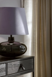 Lampa stołowa SAWA VELVET NEW fiołkowa, przydymiona podstawa, Kaspa