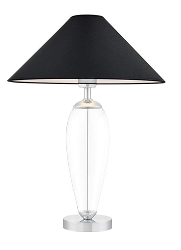 Lampa stołowa REA SILVER czarna, z transparentną podstawą, Kaspa