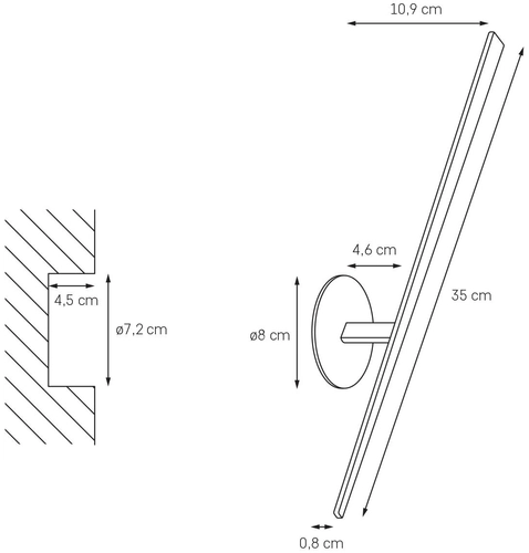 Kinkiet SKY RACK biały, podtynkowy, Kaspa