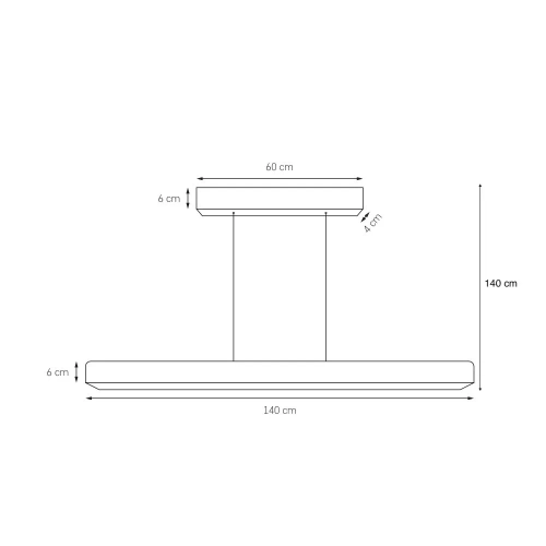Lampa wisząca liniowa LINEA DIM czarna, ze ściemniaczem, Kaspa