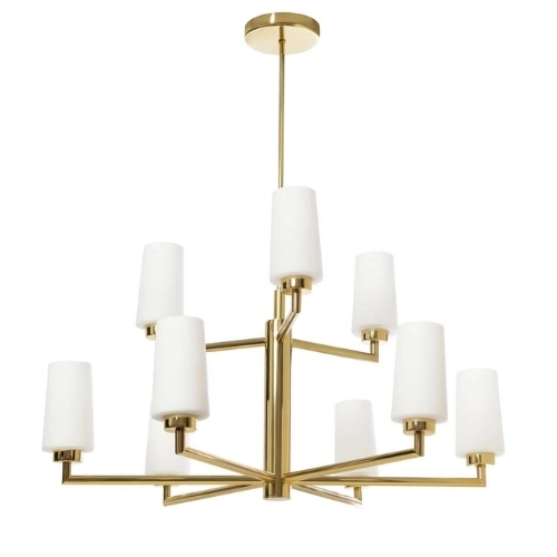 Żyrandol GRANDE złoty, dziewięcioramienny, Kaspa