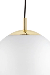 Lampa wisząca ALUR L złota, biały klosz, 40 cm, Kaspa